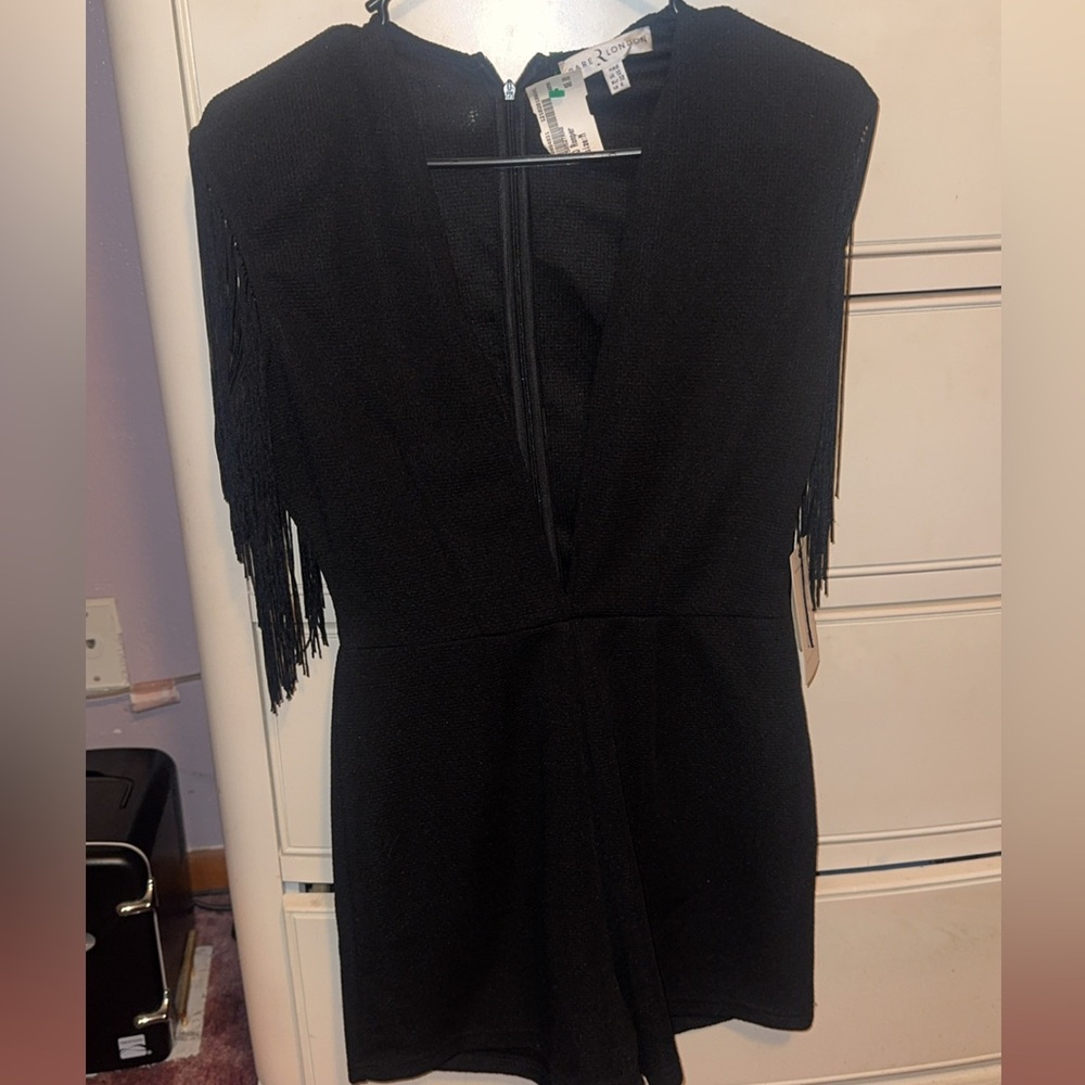 Black Fringe Romper